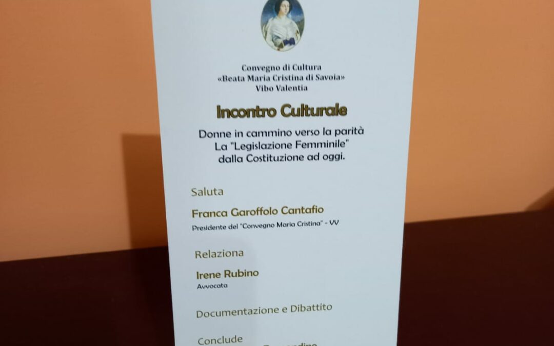 Convegno di Cultura Beata Maria Cristina di Savoia – Vibo Valentia – Incontro Culturale 7 Febbraio 2024