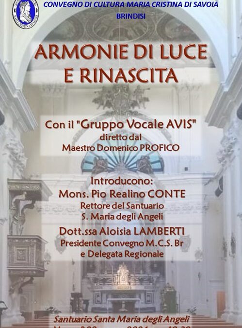 Convegno di Cultura Beata Maria Cristina di Savoia – Brindisi – Armonie di Luce e Rinascita