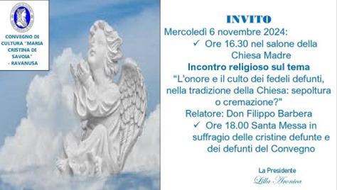 Convegno di Cultura Beata Maria Cristina di Savoia – Ravanusa – il primo incontro religioso dell’anno sociale